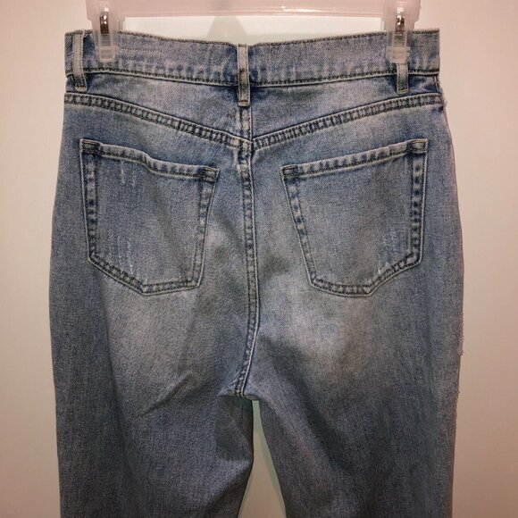 Pacsun Womens 27 High Rise Straight Distressed Frayed Hem Button Fly Denim Jeans - Picture 6 of 12